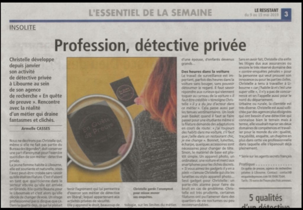 detective journal article resistant libourne